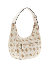 GUESS 1 USCITA Guess Neda Hobo Shoulder Bag Borsa a Mano Donna Off White Logo - Bianco Off White Logo